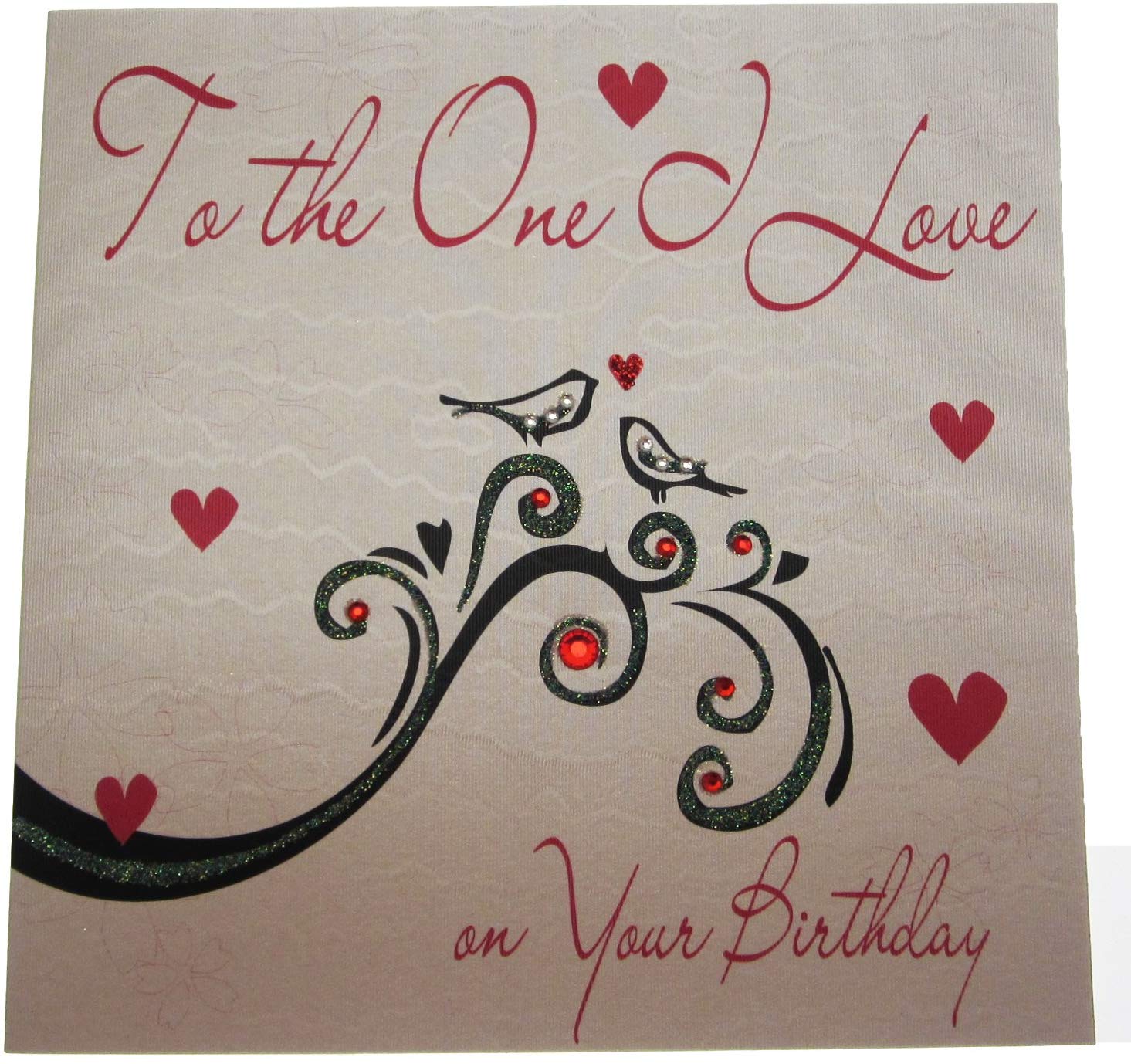 white cotton cards "To the One I love Birthday Card Handmade Birthday Card, White, WB171 NEW, 16cm x 16cm