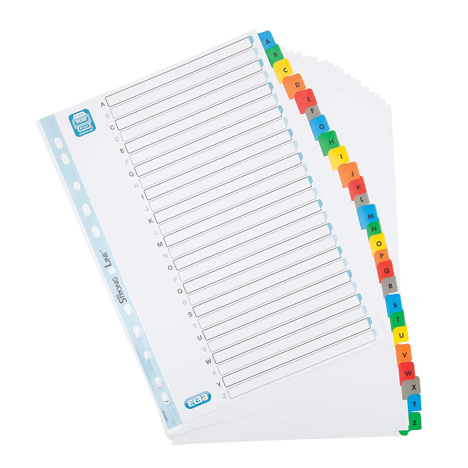 Oxford A4 A-Z Indices with Coloured Plastic Coated Tabs, Multi-Colour, Assorted Colours - Image 2