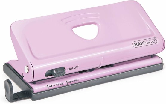 Rapesco 1322 Adjustable 6-Hole Organiser/Diary Punch, Candy Pink