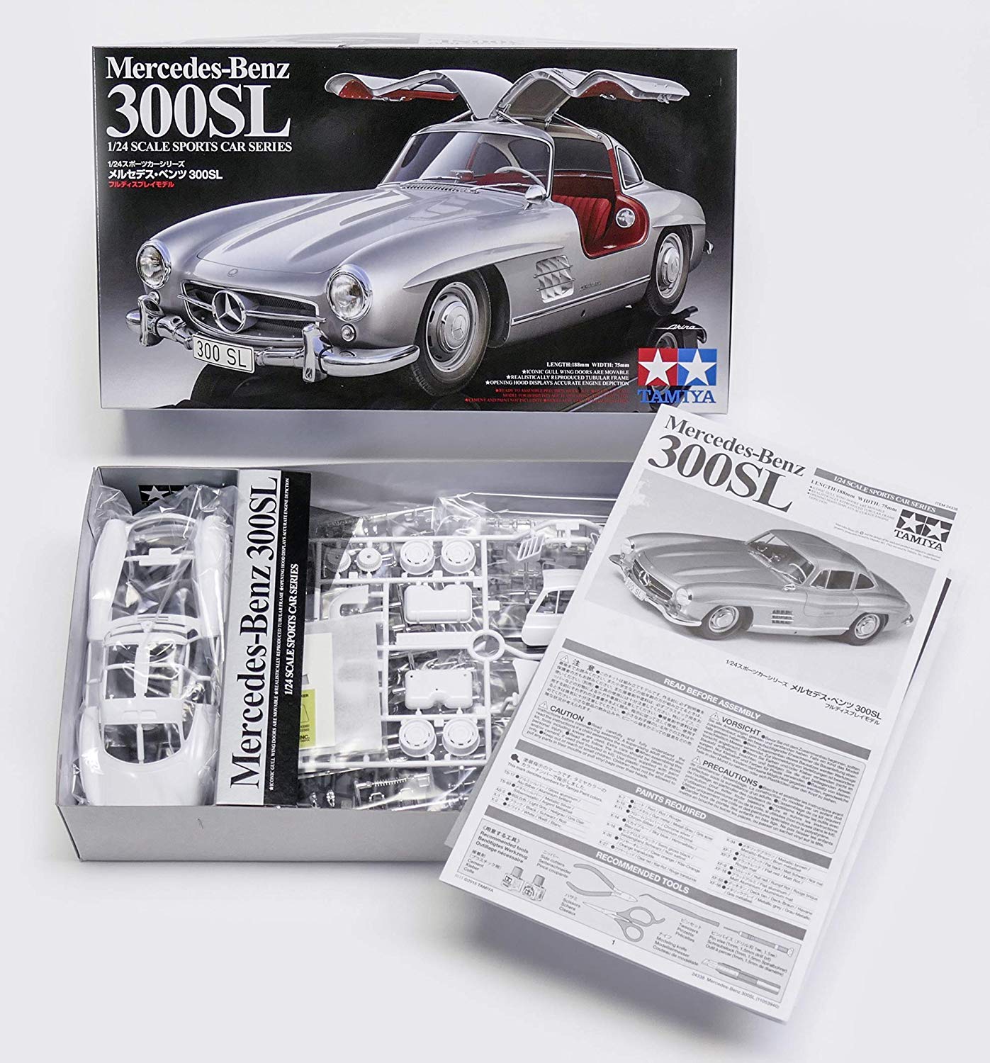 TAMIYA TAM24338 300024338-1:24 Mercedes Benz 300Sl Double Door, Unpainted, Unvarnished - Image 2