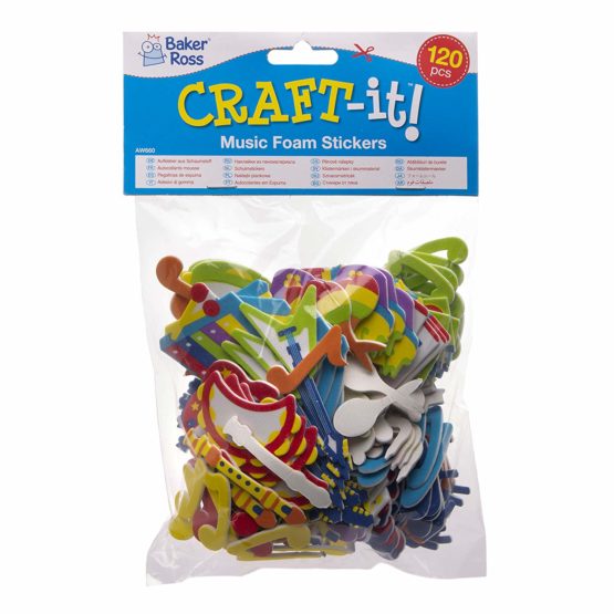 Baker Ross AW660 Music Foam Stickers (Pack of 120), Asst Colours - Image 3