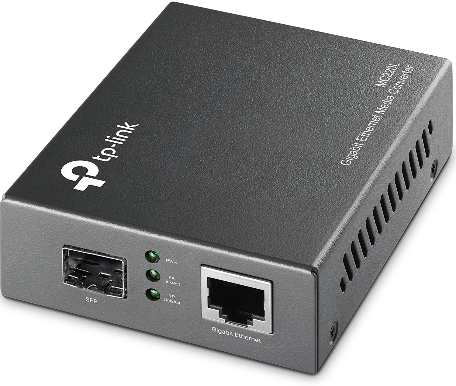 TP-Link MC220L Gigabit SFP Media Converter, 10/100/1000Mbps RJ45 to SFP, IEEE 802.3ab/3z Compliant