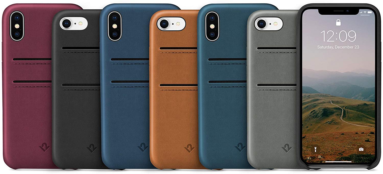 Twelve South Relaxed Leather Case for iPhone X/Xs, Marsala - Image 2
