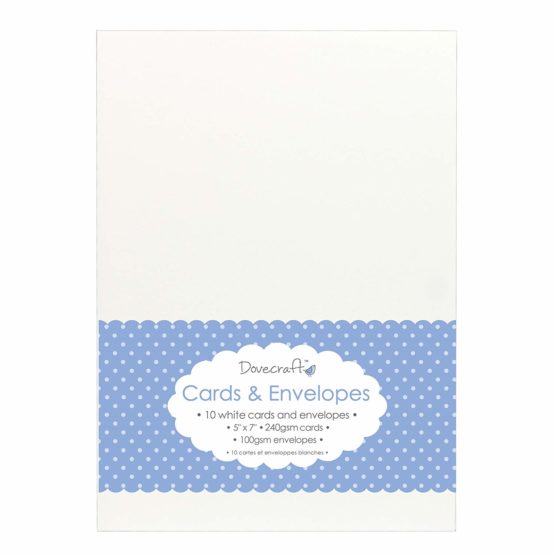 Trimcraft Dove Craft Cards with Envelopes 5 x 7-inch White, Acrylic, Multicoloured, 6.04 x 7.85 x 0.31 cm