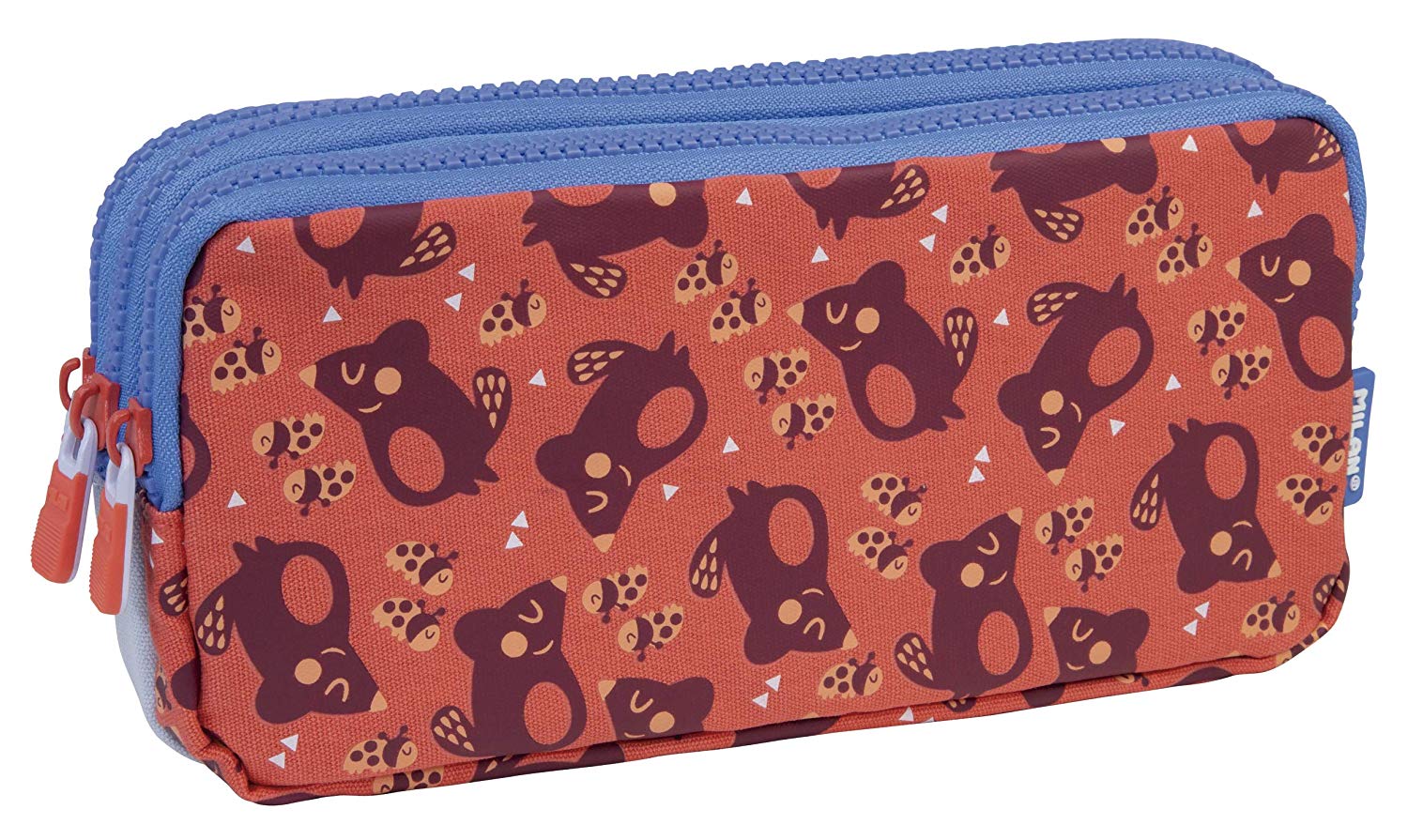 MILAN Portatodo 3 Cremalleras Net&lit Rosa Pencil Cases, 22 cm, Pink (Rosa), 22 centimeters