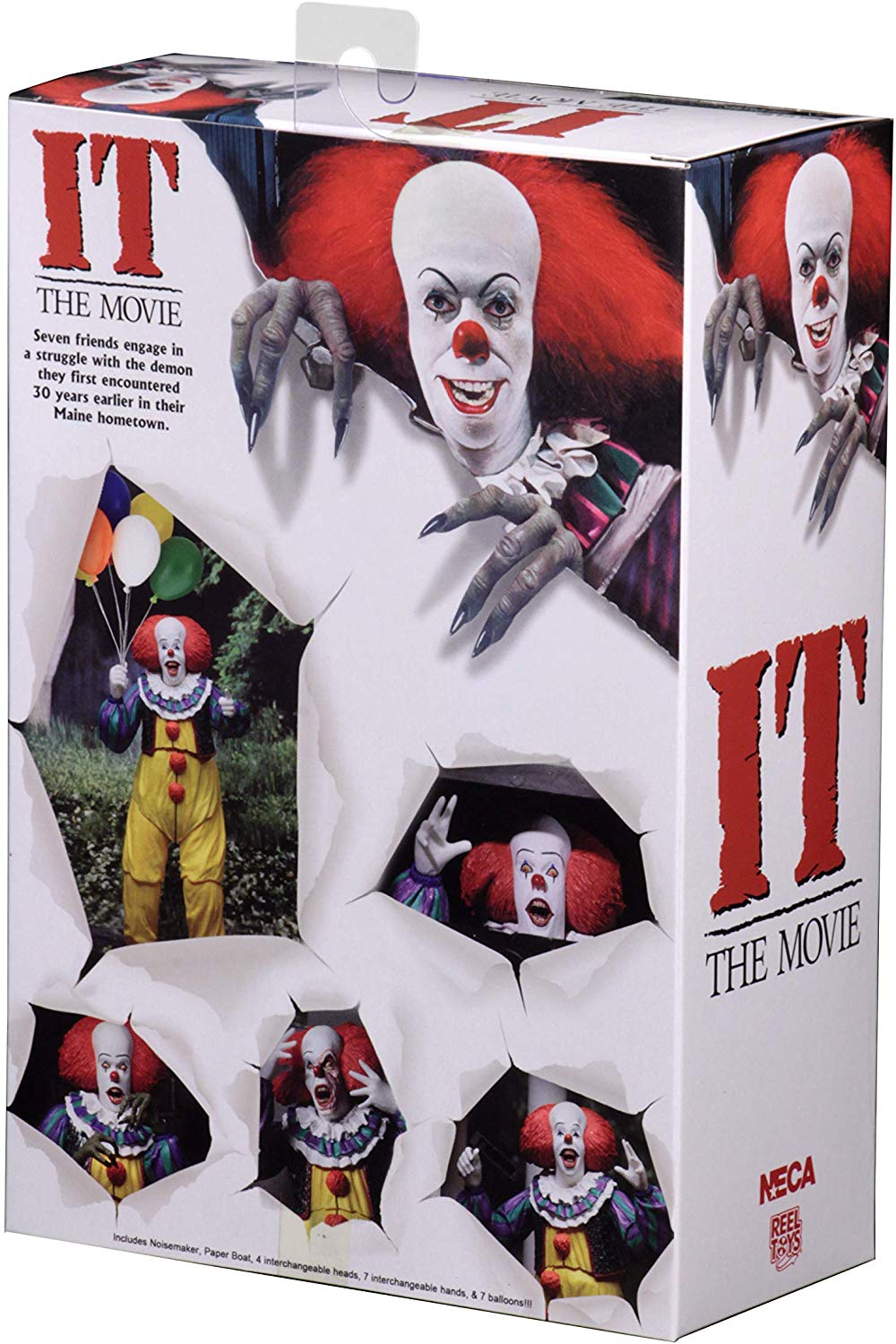 NECA Official "IT" 1990 Movie Ultimate Pennywise Action Figure 7", Red, 7 inch - Image 2