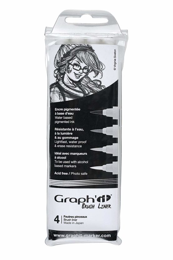 Graph'It Set of 4 Design Pens Pack of 4 – Grey/Black