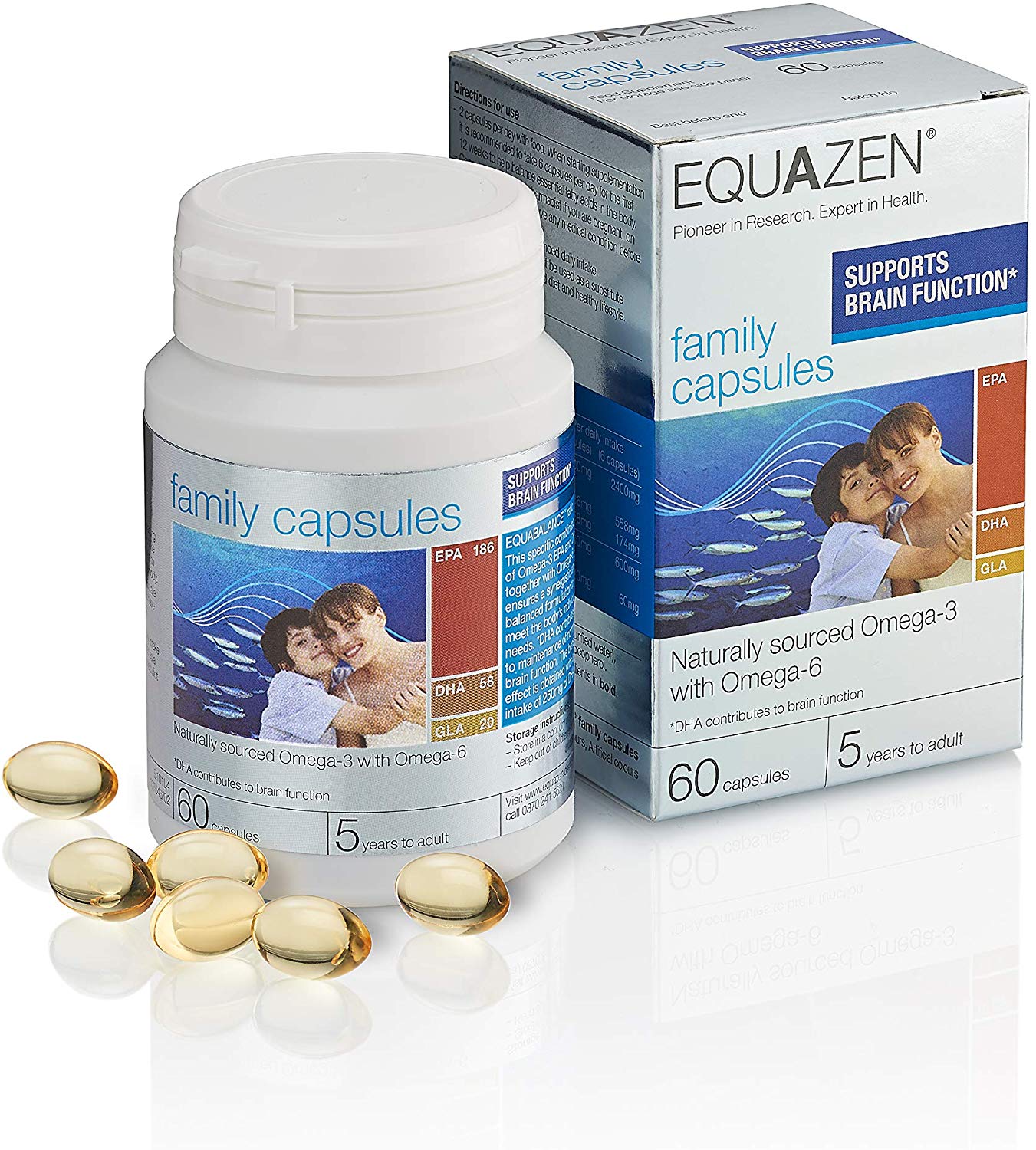 Equazen® Omega 3 & 6 Capsules, Brain & Cognitive Support, DHA, EPA & GLA, Clinically Researched 9:3:1 Formula