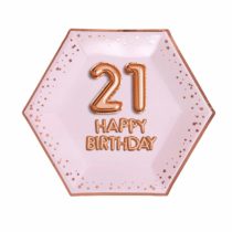 Neviti 773192 Glitz & Glamour - Plate - Large - Pink & Rose Gold - Age 21 Paper