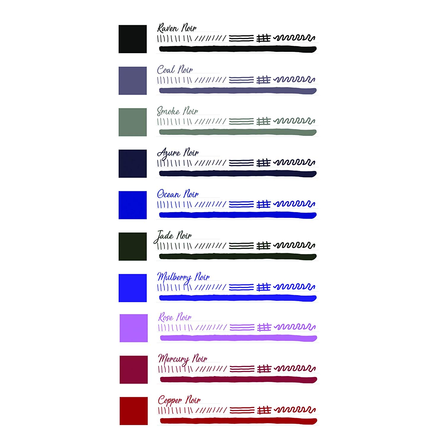 Monteverde MV12374 Noir Colours Ink Gift Set Collection (Pack of 10), black, 300 ml - Image 4