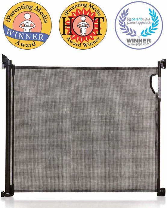 Dreambaby Retractable Baby Safety Gate - Extra-Tall & Relocatable Mesh Gate - Black (0 to 140cm)-Model G9431BB - Image 2