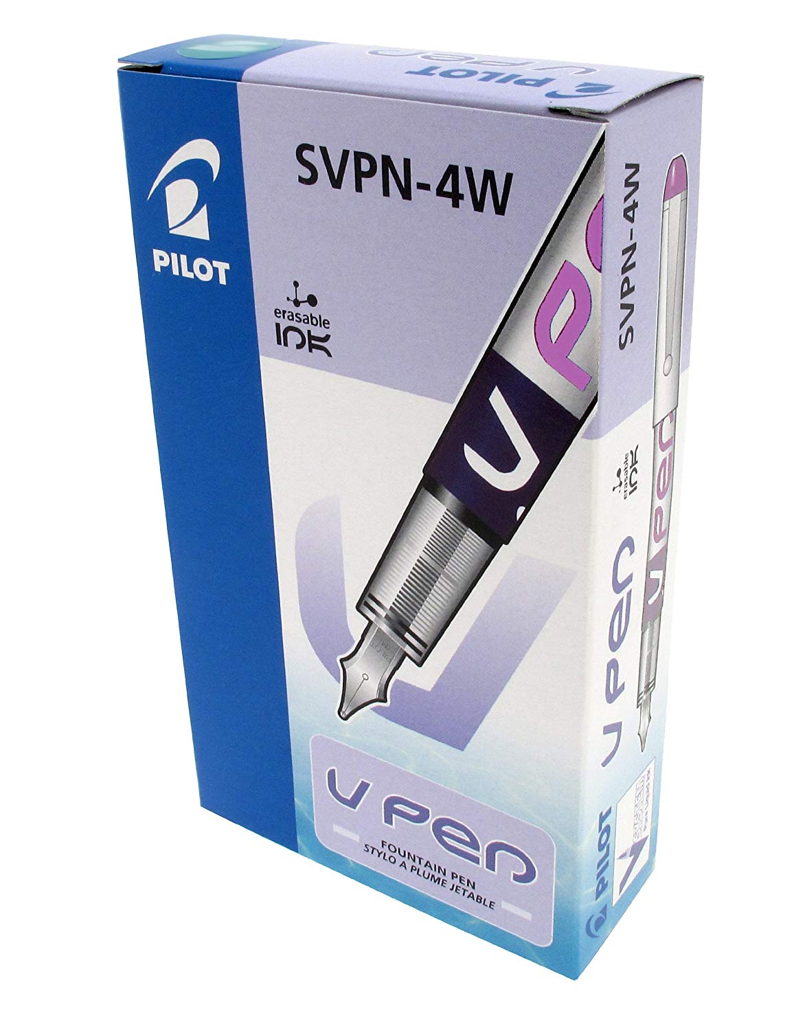 Pilot VPen Disposable Fountain Pen White Barrel 0.58 mm Tip - Pink, Box of 12 - Image 4