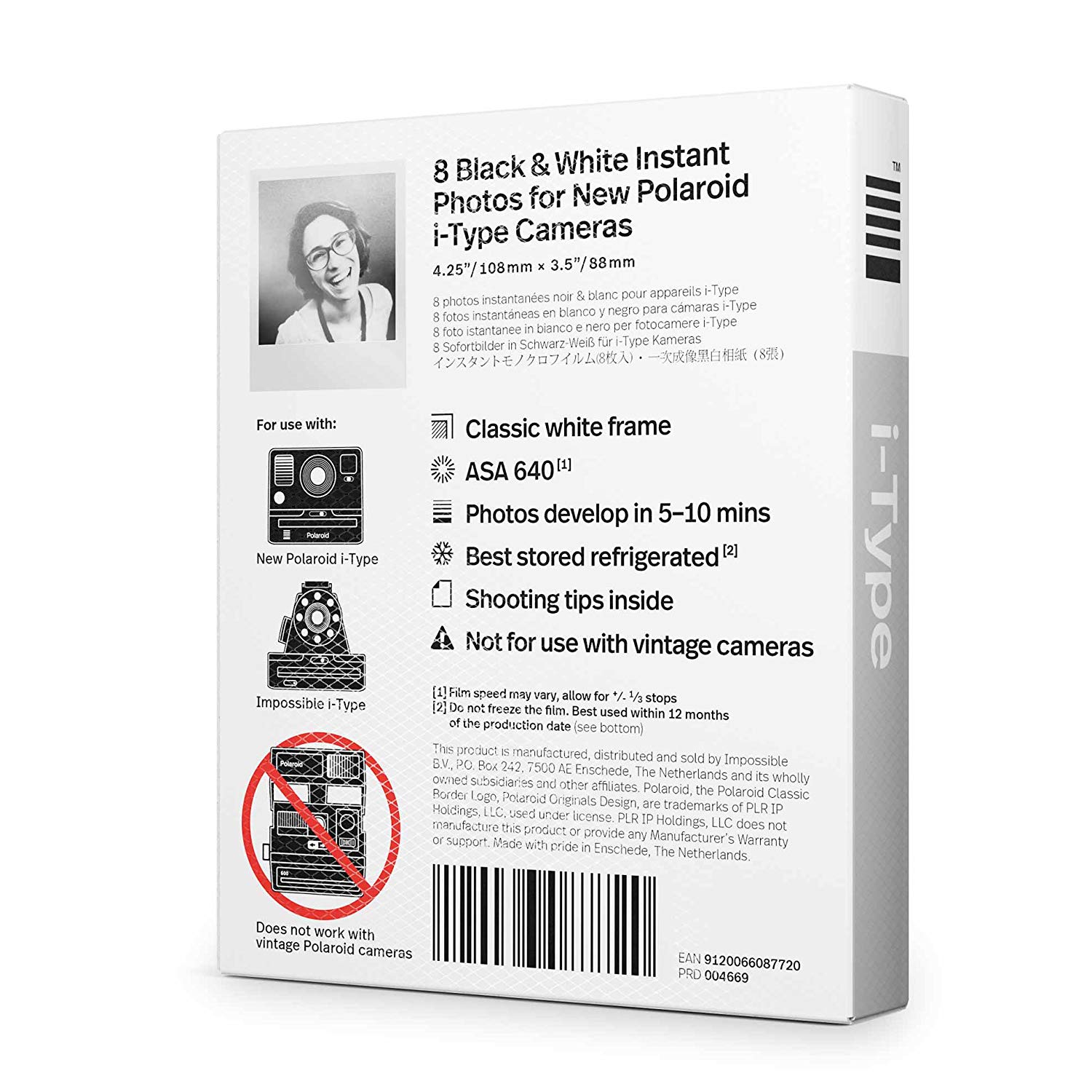 Polaroid Originals Instant Film Black & White Film for I-TYPE, White (4669) - Image 4