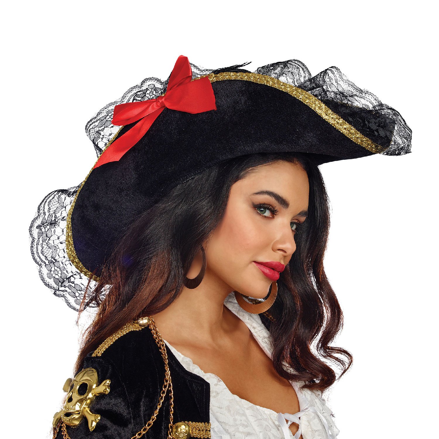 Dreamgirl 10799 Pirate Hat Female Costume, One Size Black