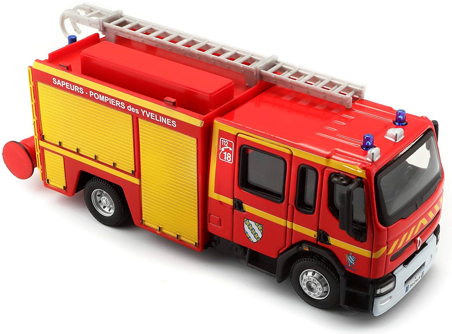 Bburago Maisto France 32002 Renault Premium Fire Truck - 1:55 Scale, Red, 22 x 8 x 7 cm - Image 2