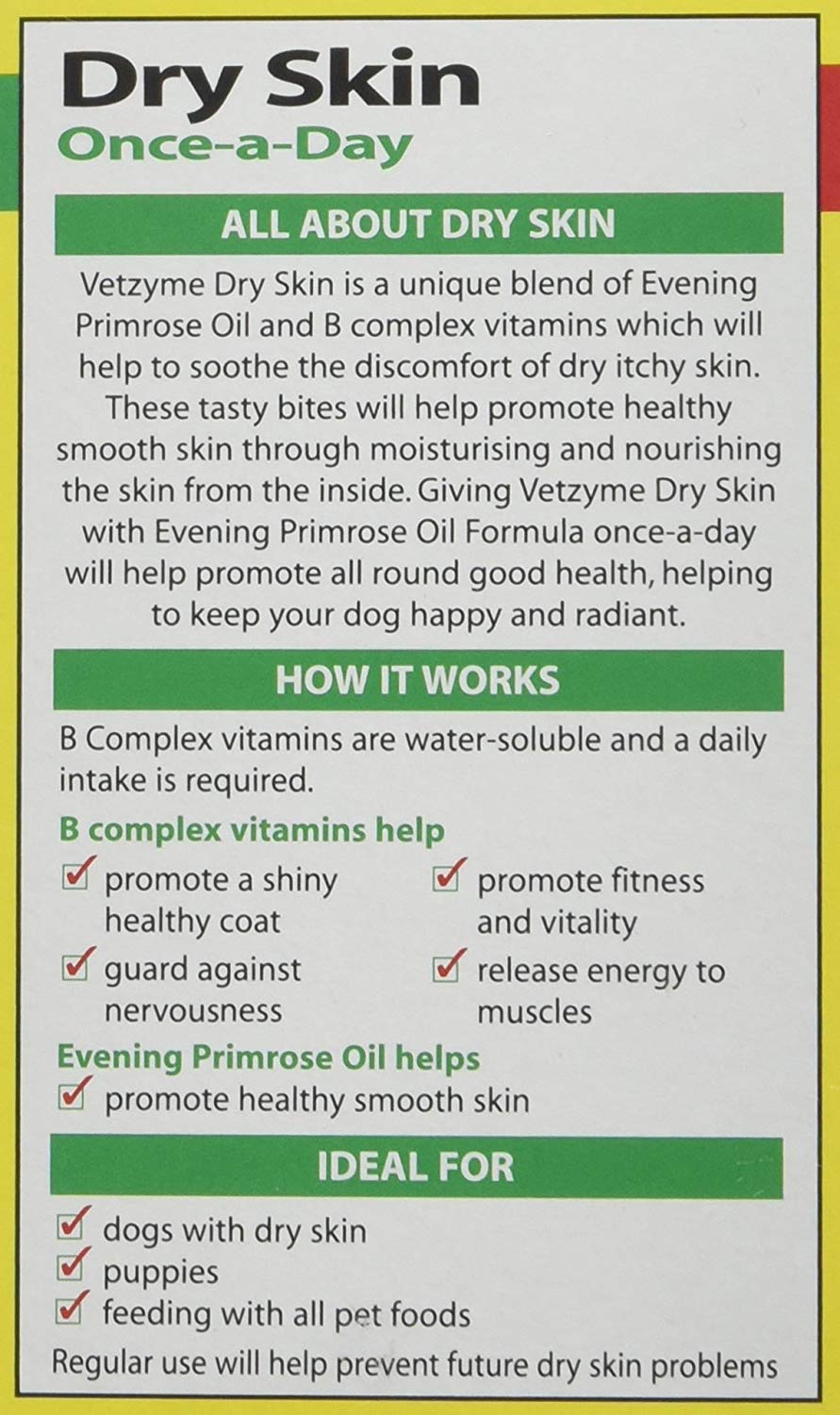 Vetzyme Dry Skin Tablets for Dogs (30 Tablets) - Dry and Itchy Skin Relief, Promotes Healthy and Smooth Skin, Tasty Chicken Flavour - Image 3