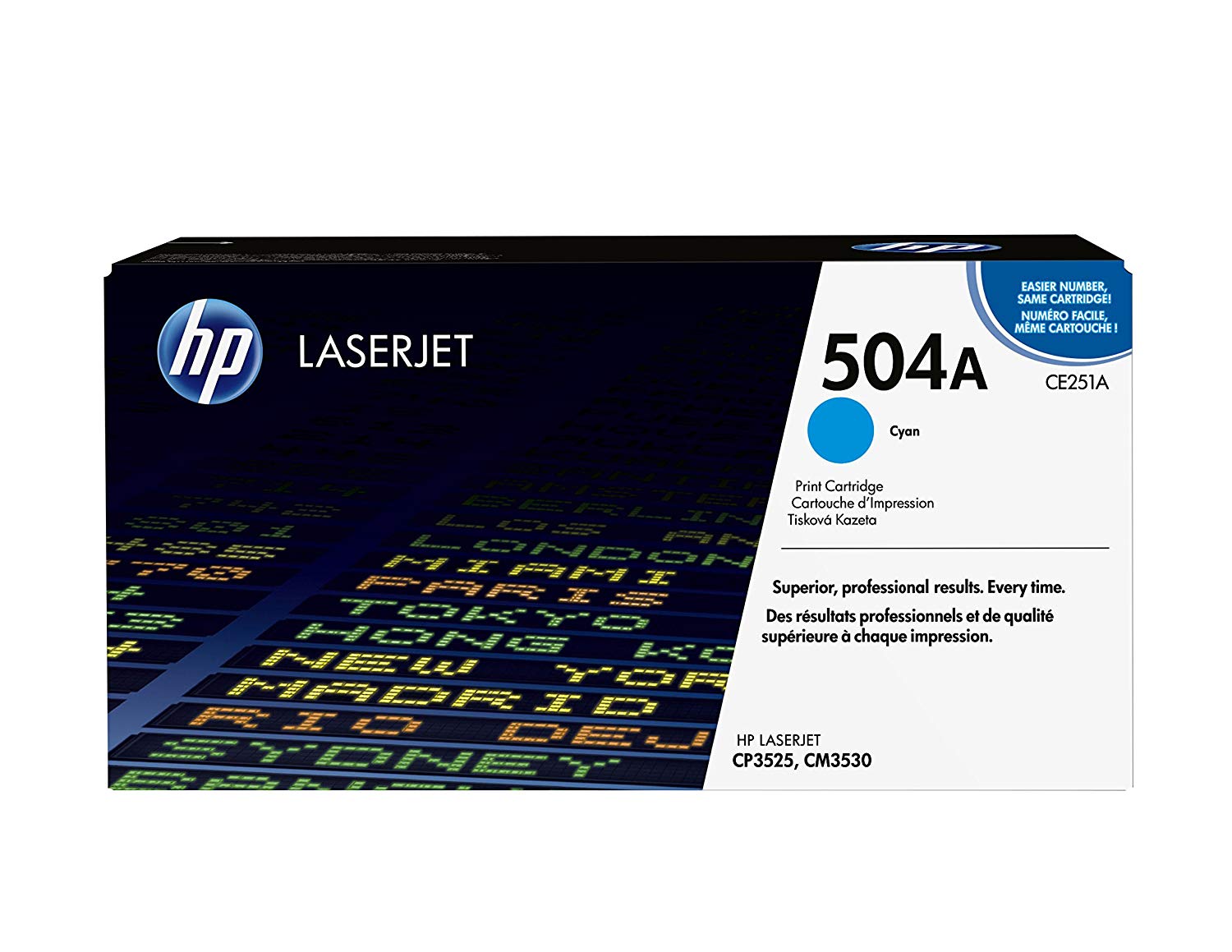 HP CE251A 504A Original LaserJet Toner Cartridge, Cyan, Single Pack, Standard