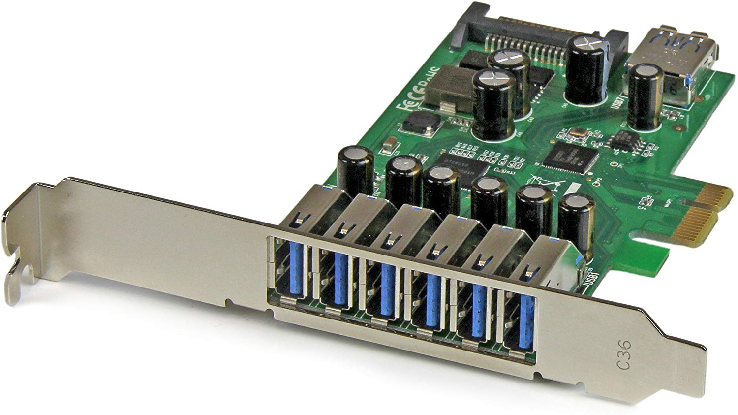 StarTech.com 7 Port PCI Express USB 3.0 Card, Standard & Low-Profile, SATA Power, UASP Support