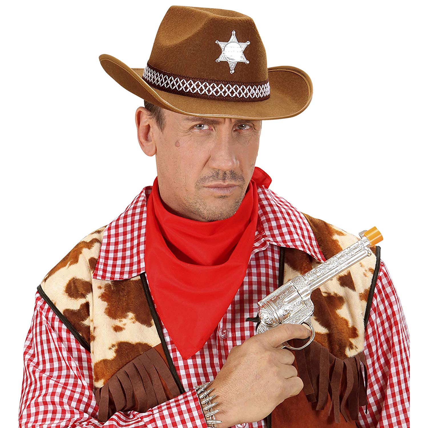Sheriff Felt - Brown Sheriff Hats Caps & Headwear for Fancy Dress Costumes Accessory, Baun - Image 2