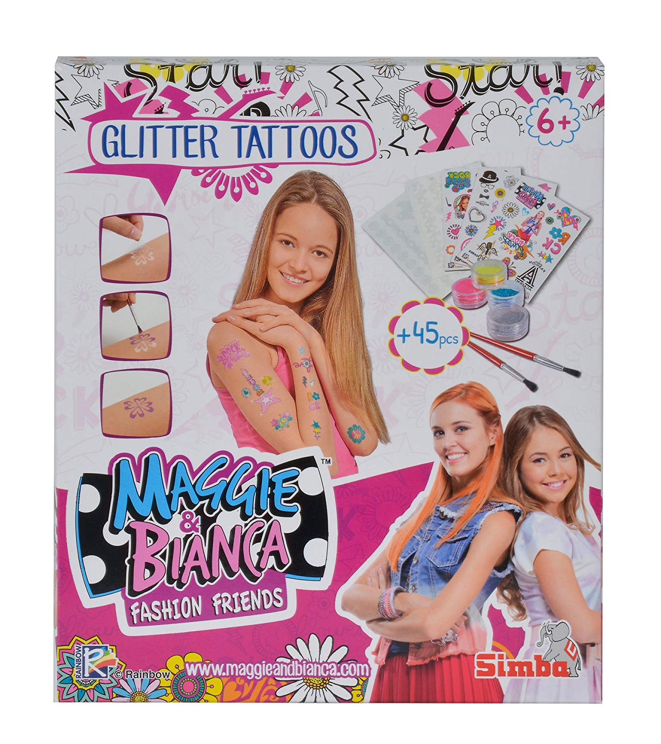 Simba Maggie & Bianca 109270022 Glitter Tattoos, transparent