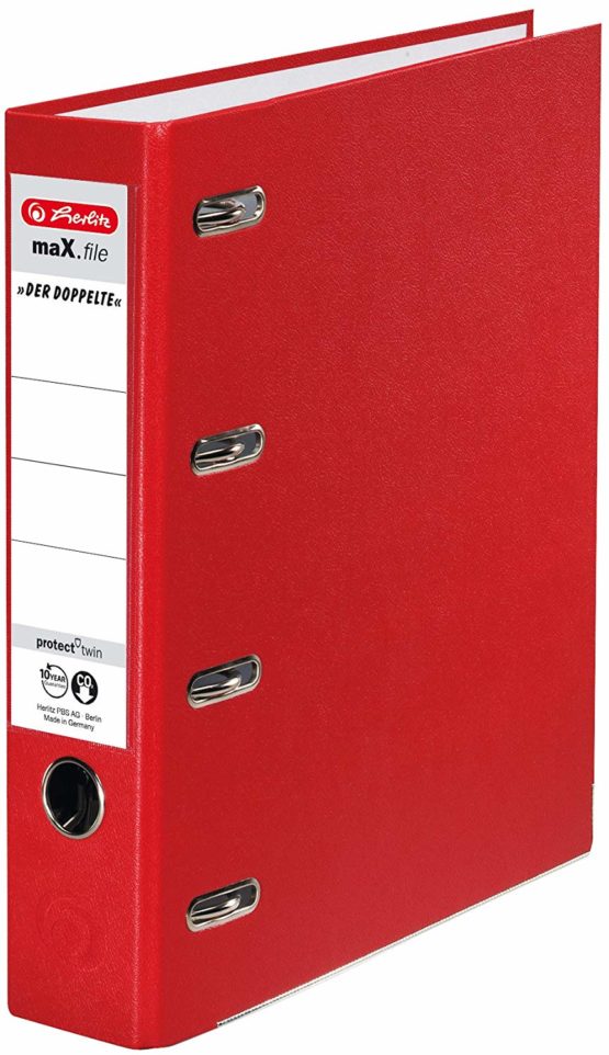 Herlitz max Protect A4 Double-Lever Arch File - Red