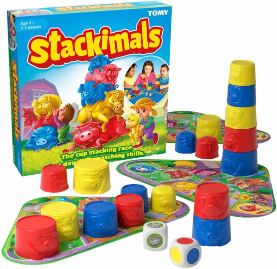 TOMY Stackimals Stacking Cups Board Game for Kids, The Childrens Action Game of Stacking Blocks, Interactive Toy for Kids 4, 5, 6+ Year Old Boys and Girls - Image 2