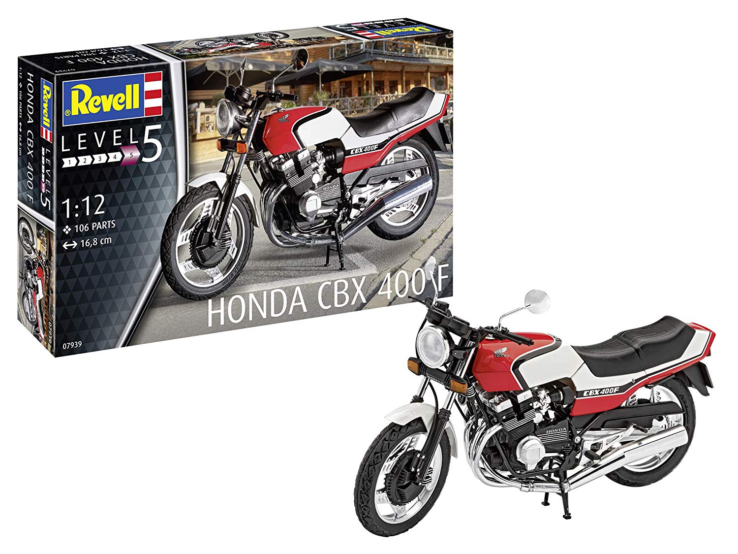 Revell GmbH 07939 Honda CBX 400 F Plastic Model Kit, White, 1:12, 1:12 Scale
