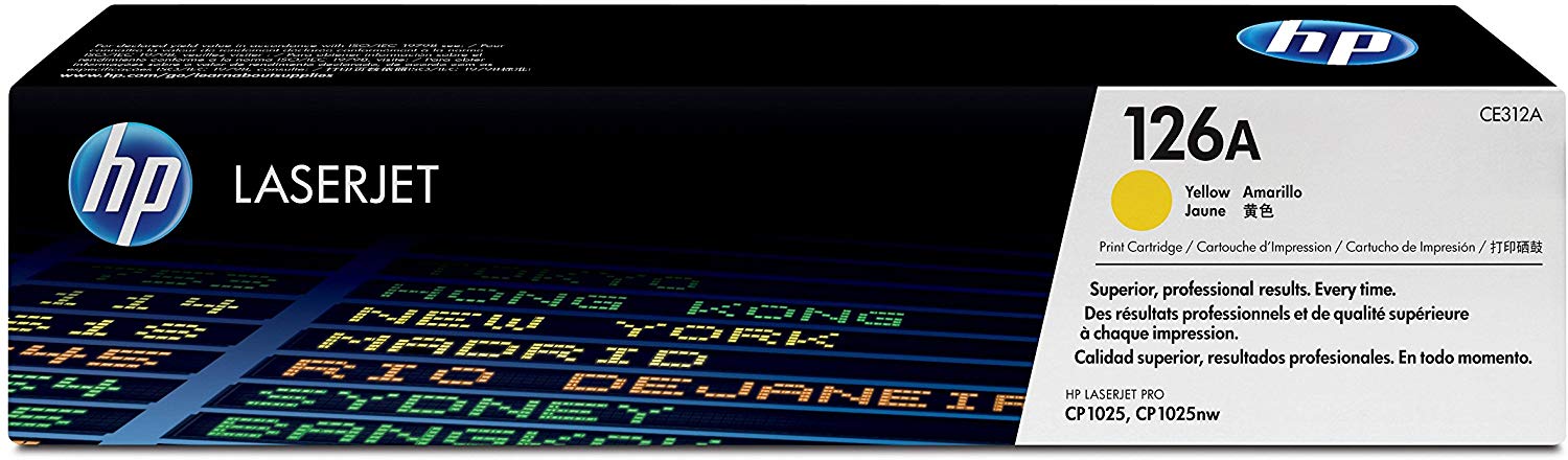 HP CE312A 126A Original LaserJet Toner Cartridge, Yellow, Single Pack , Standard