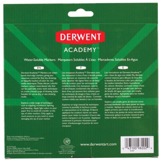 Derwent Academy Watersoluble Markers, Set of 20, High Quality, 98202 - Image 3