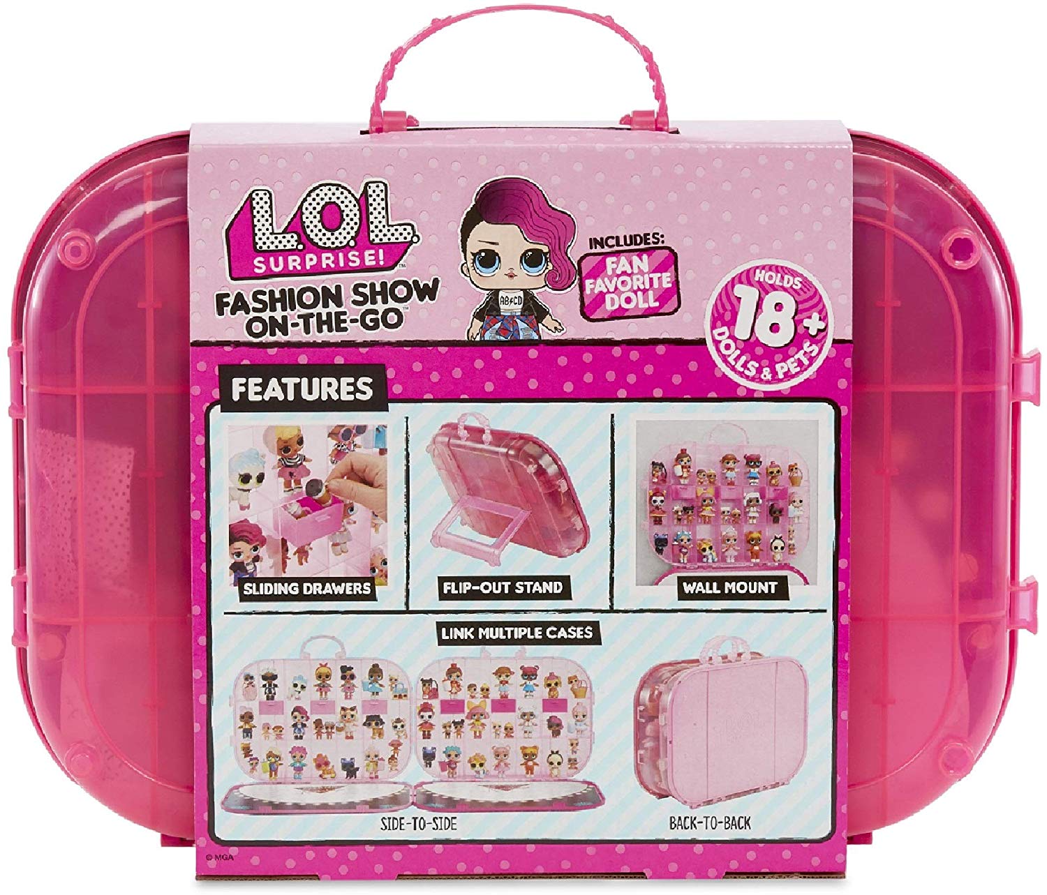 L.O.L Surprise! 562689 L.O.L. Surprise Fashion Show On-The-Go Hot Pink Storage & Playset, Multi, Multicolor - Image 2