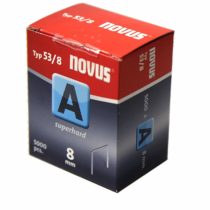 Novus Fine Wire Staples 8 mm - Super Hard Galvanised Staples - Staples for Staple Gun Economy Box of 5000, Type 53/8 - Steel Wire Staples for Fabric & Textiles