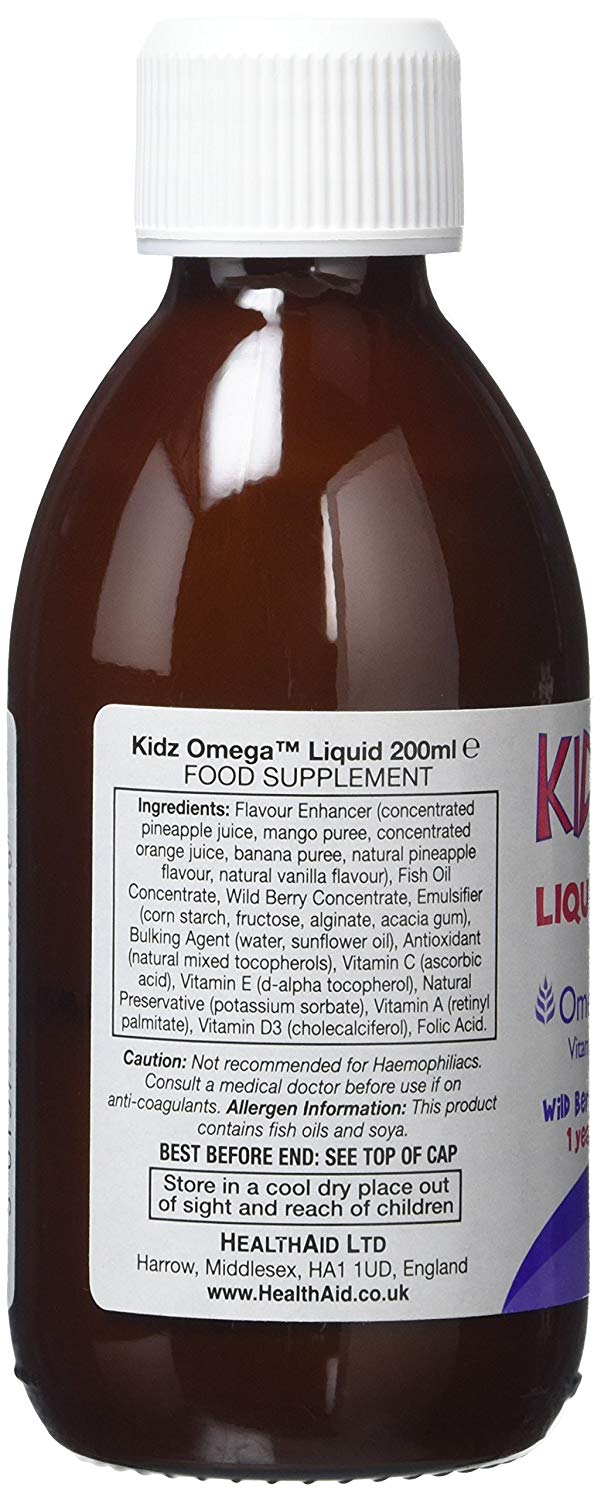 HealthAid Kidz Omega Liquid 200ml, White, 200 ml (Pack of 1) - Image 3