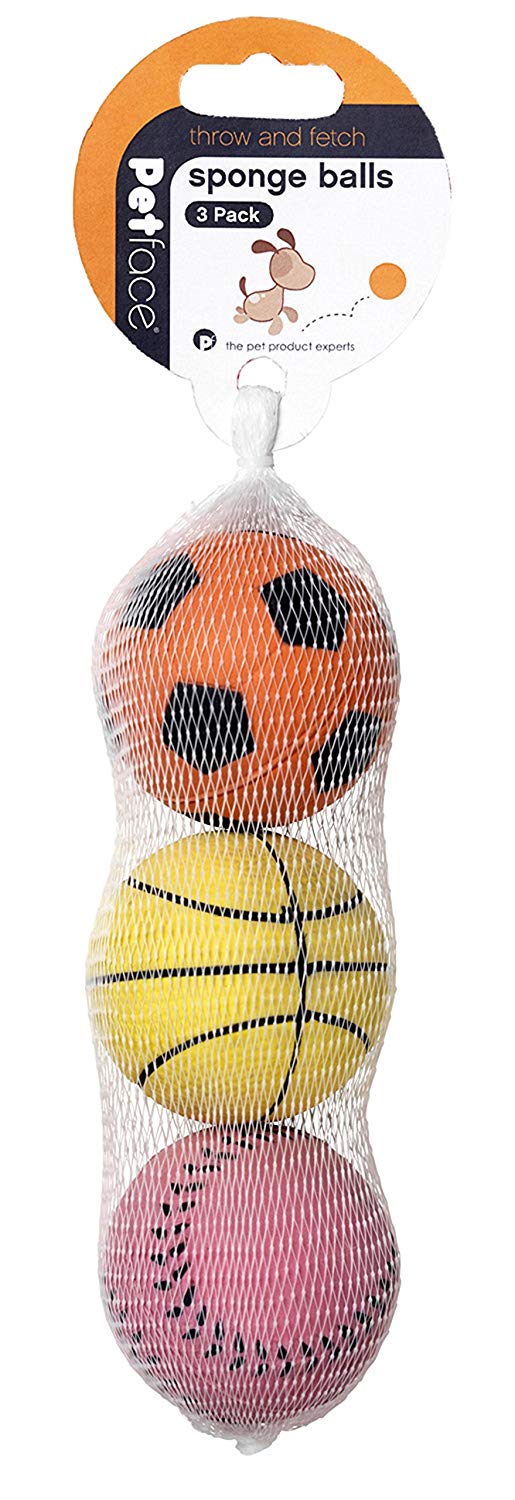 Petface Sponge Balls, Pack of 3, 3 Pack