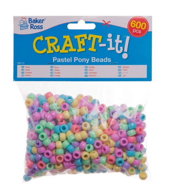 Baker Ross AW114 Pastel Beads Value Pack (Pack of 600) Perfect For Kids Jewellery, Keychain and Bag Dangler Making - Image 3