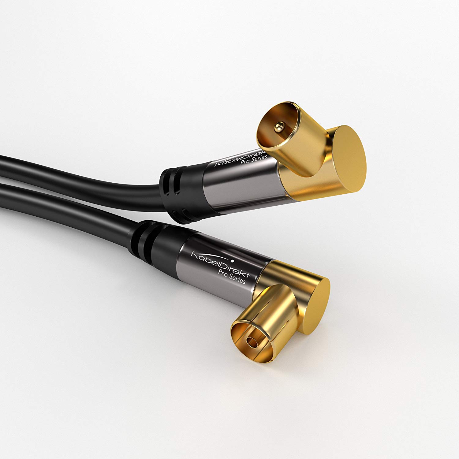 KabelDirekt, 4K TV Aerial Cable, Coaxial Cable, 90° Angled, 2m, Digital & Analogue, Available in 0.5-20m (Angled Plug/Socket - Image 2