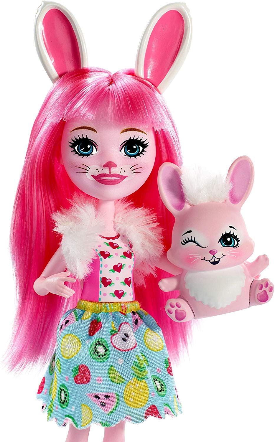 Enchantimals Bree Bunny Doll & Twist Figure, 6-inch small doll, with long pink hair, animal ears and tail, removable skirt - Image 3