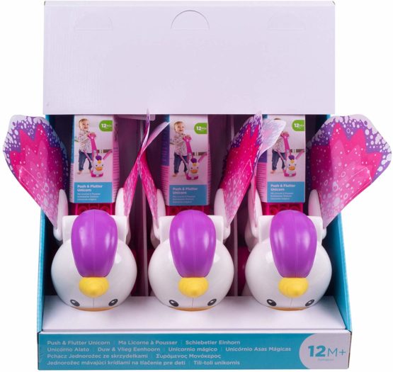 Fisher-Price GCV72 Push & Flutter Unicorn, Pink Push Toy for Baby, Multicoloured - Image 4