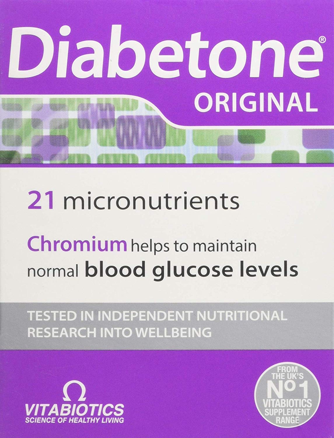 Diabetone Original Formula Supports Glicemia Control and Diabetes Management Supplement - 30 Tablets, 30-Day Supply, by Vitabiotics