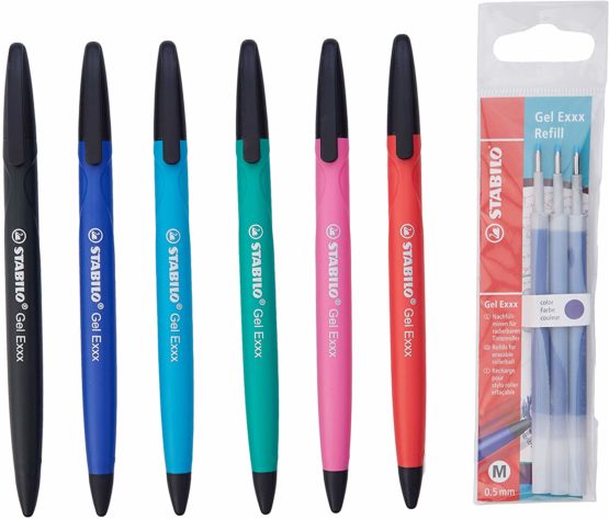 Erasable Rollerball - STABILO Gel Exxx Display of 16 in 6 Assorted Colours & Refills - Image 2