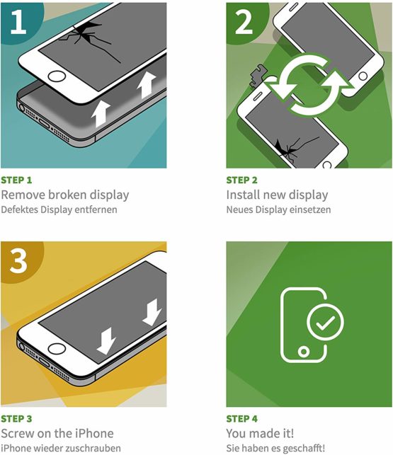 GIGA Fixxoo compatible with iPhone 8 Screen Replacement Complete Kit Black LCD; with TouchScreen, Retina Display Glass, Camera & Proximity Sensor - Easy Repair Guided Installation DIY - Image 4