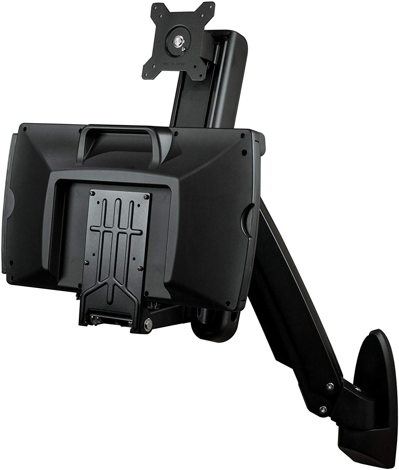 WALL MOUNTED SIT STAND DESK FOR, Black, 50 cm x 66.8 cm x 80 cm - Image 4