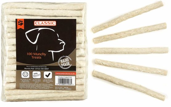 Classic for Dogs Munchy Roll, White/Mint, 125 x 9-10 mm, Pack of 100