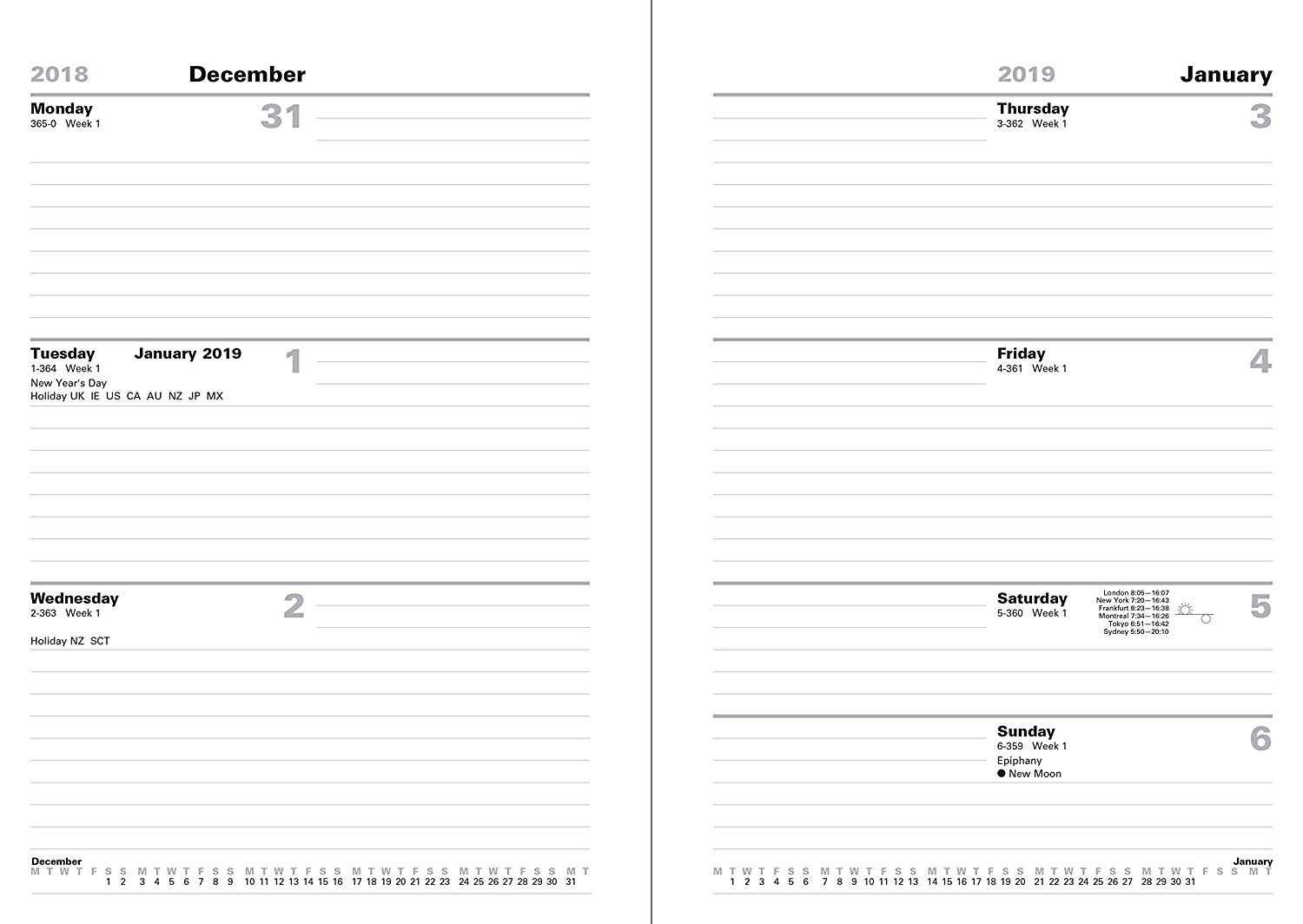 Letts 19-TLADYDESKP A5 Week to View Ladydate Gold 2019 Diary - Image 2