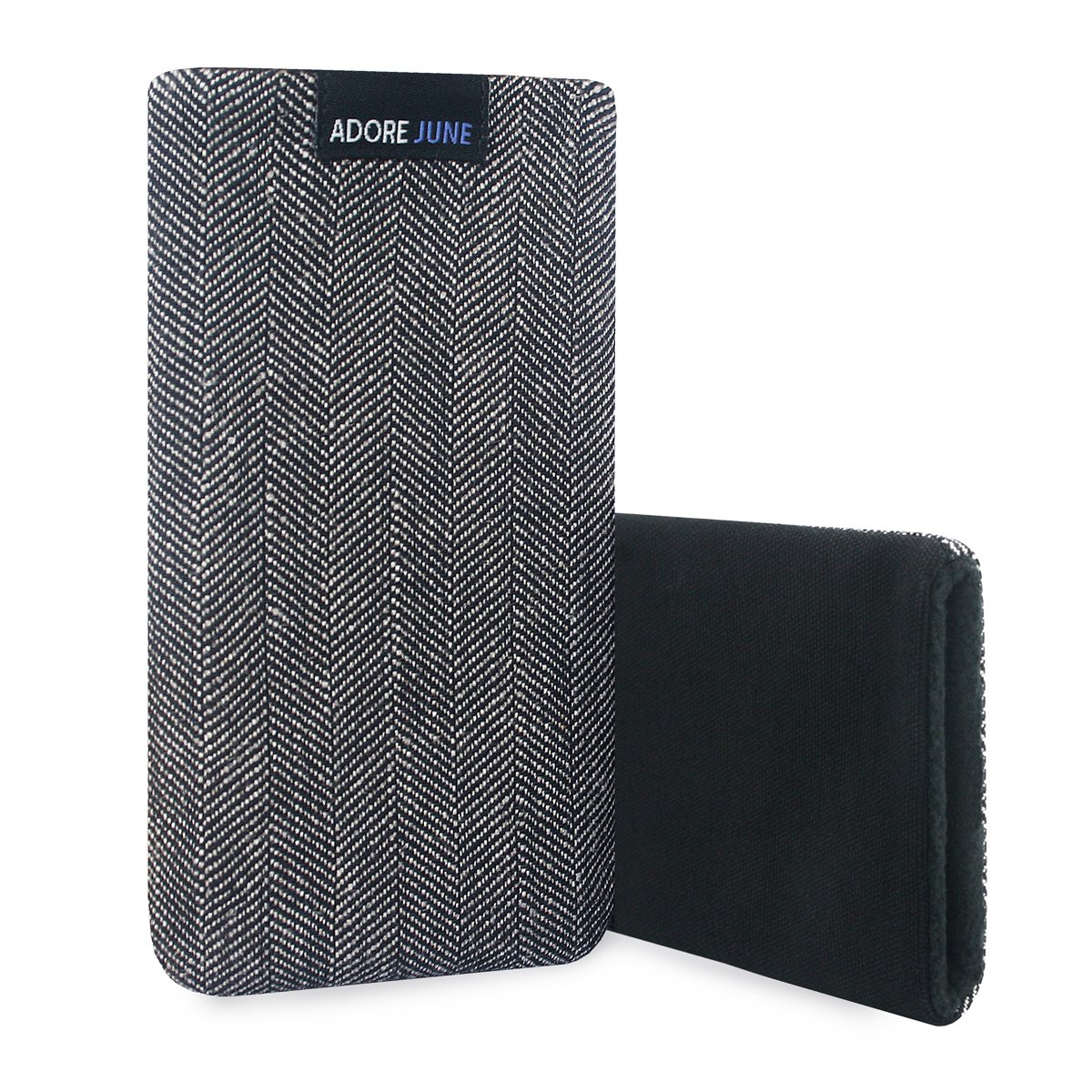 Adore June Business Case Compatible with iPhone XR Mobile Phone Case Made of Signature Herringbone Fabric with Screen Cleaning Effect - Image 2