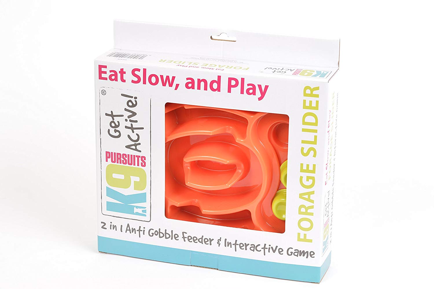 K9 Pursuits Forage Slider 2-in-1 Anti Gobble Feeder & Interactive Game, Orange - Image 3