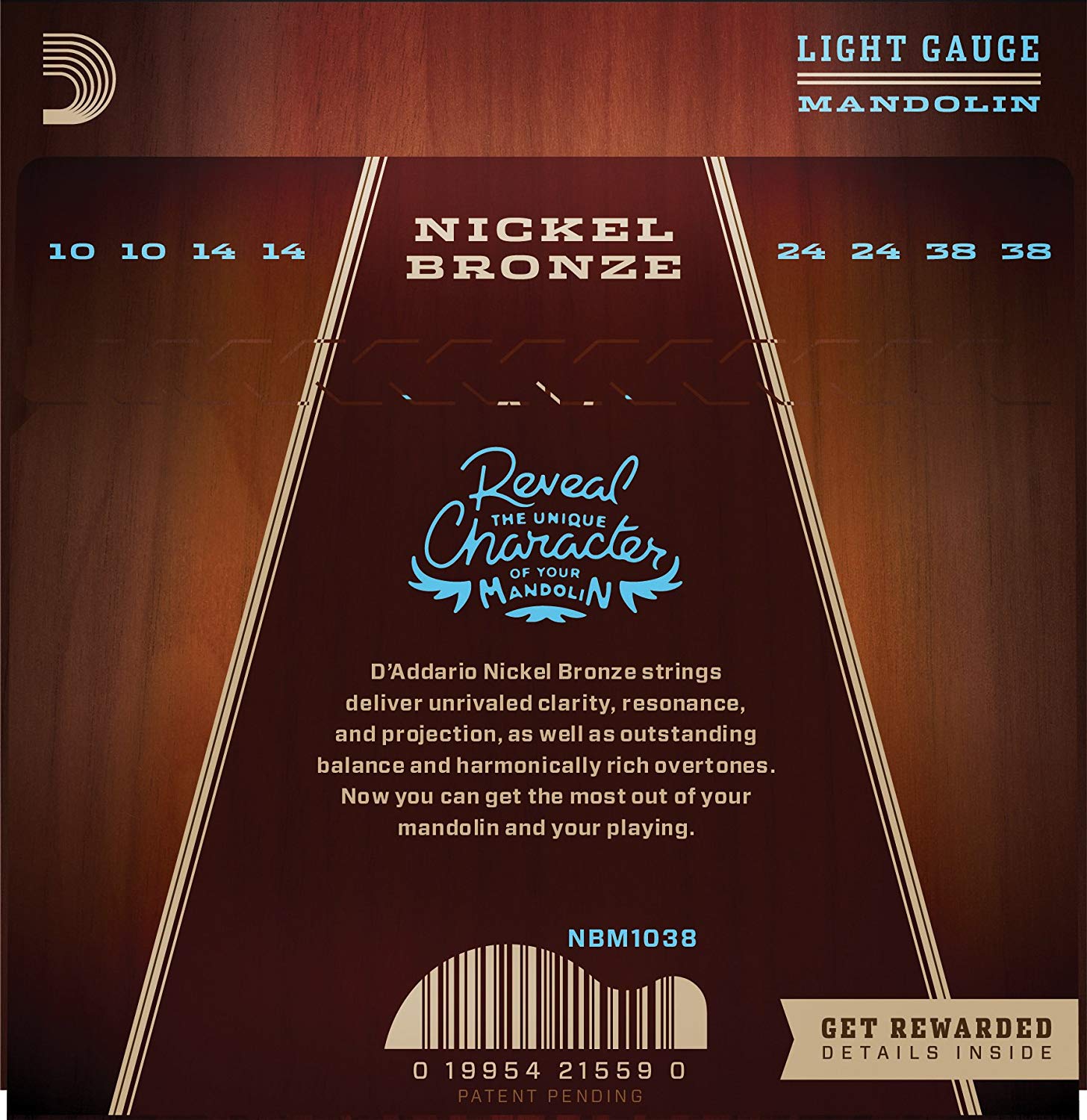 D'Addario NBM1038 10-38 Light Nickel Bronze Mandolin Strings - Image 2