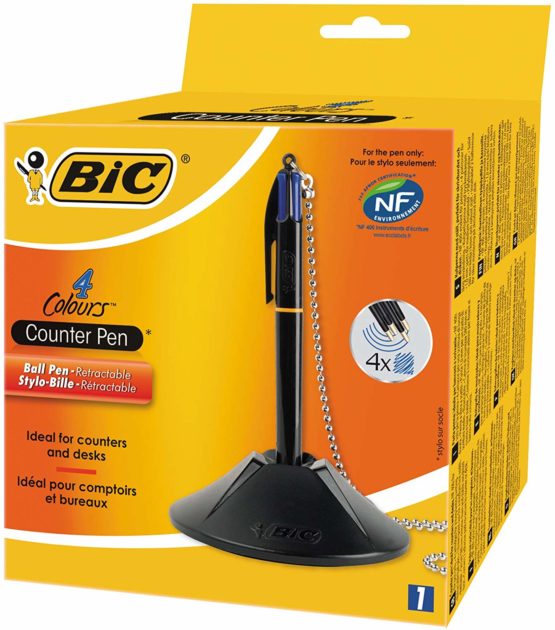 BIC 4 Colours Counter Pen Ballpoint Pen Blue 1 Box