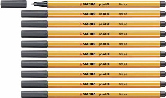 Fineliner - STABILO point 88 Box of 10 Deep Cold Grey