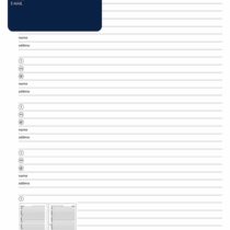 Filofax A4 Name, Address, Contact, Email, Telephone refill