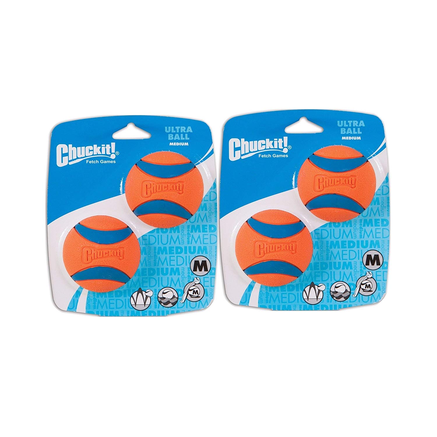 ChuckIt! Canine Hardware Medium Ultra Balls Classic 4-Pack,Orange, 4 Pack